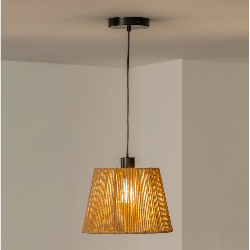 Brilagi - LED-підвісна люстра на шнурі CERIA BOHO 1xE27/40W/230V діаметр 28 см коричнева