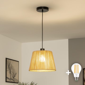 Brilagi - LED-підвісна люстра на шнурі CERIA BOHO 1xE27/40W/230V діаметр 28 см коричнева