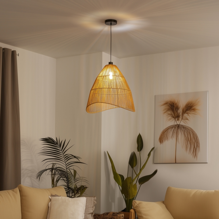 Brilagi - LED-підвісна люстра на тросі CERIA BOHO 1xE27/40W/230V, діам. 70 см, коричнева