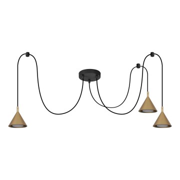 BRILAGI - LED Підвісна люстра на тросі CONE TRIPLE SPIDER 3xGX53/15W/230V золота