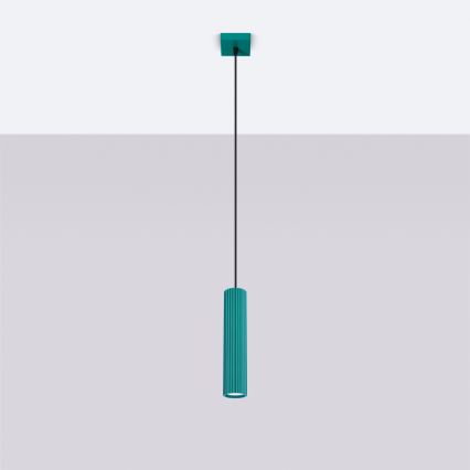 Brilagi - LED-підвісна люстра на тросі CRESTO 1xGU10/10W/230V бірюзова