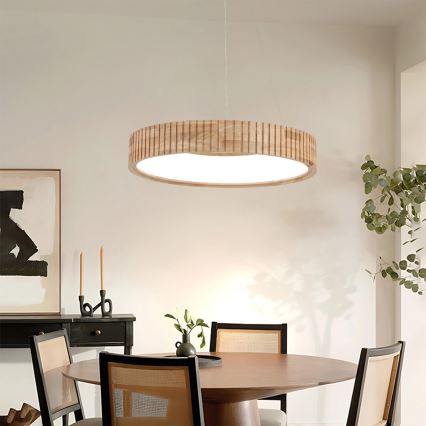 Brilagi - LED-люстра на тросі FALCON WOOD MODERN LED/30W/230V 3000/4000/6000K, діаметр 45 см, дерев'яна