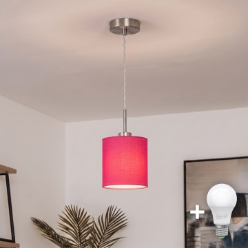 Brilagi - LED підвісна люстра на тросі NUBILA 1xE27/60W/230V, діаметр 14 см, рожева