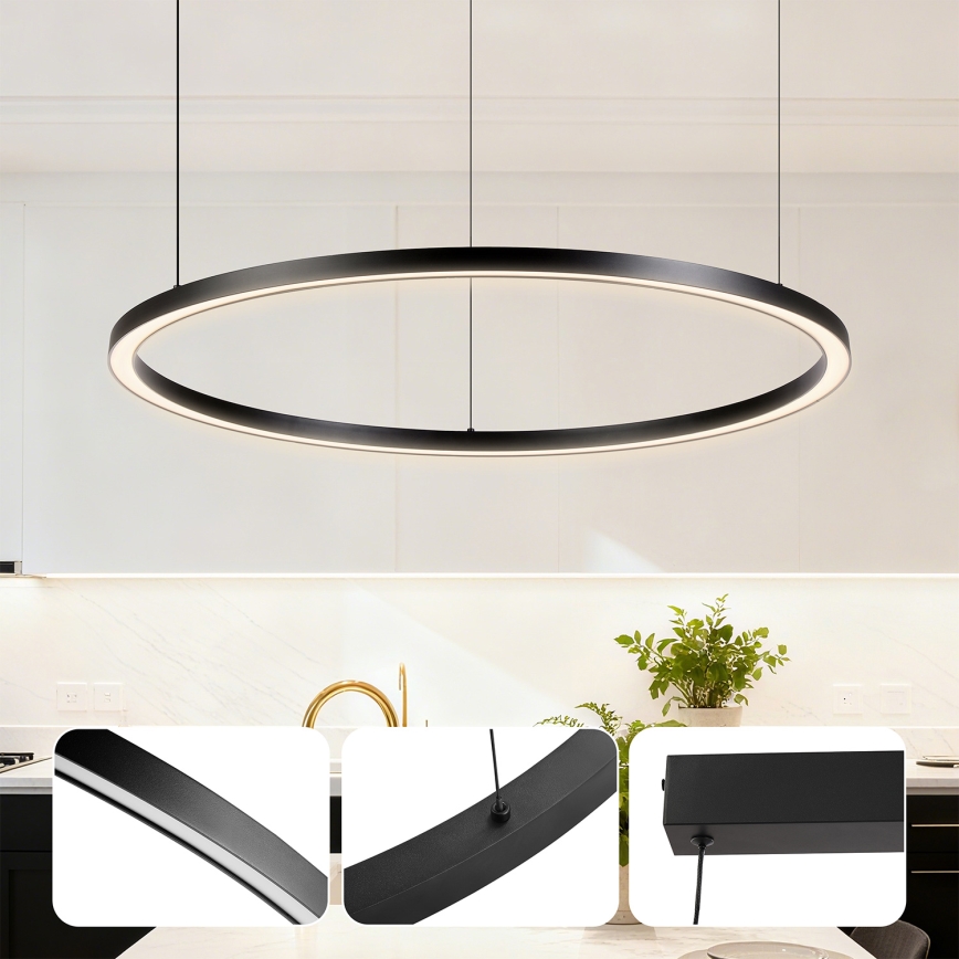 Brilagi - регульована LED-люстра на тросі PORTOFINO LED/60W/230V 3000-6000K діаметр 80 см чорна + дистанційне керування