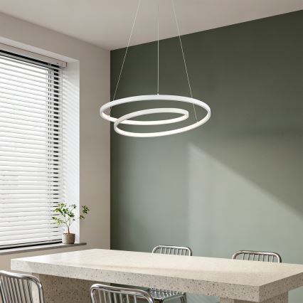 Brilagi - LED-люстра з регулюванням яскравості на тросі TWISTER LED/48W/230V 3000-6000K діаметр 50 см біла + пульт дистанційного керування