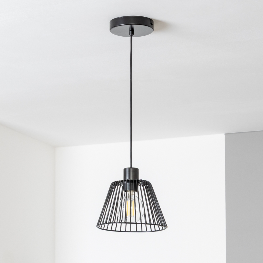 Brilagi - LED-підвісний світильник на тросі CERIA WIRE 1xE27/40W/230V, діаметр 21 см, чорний