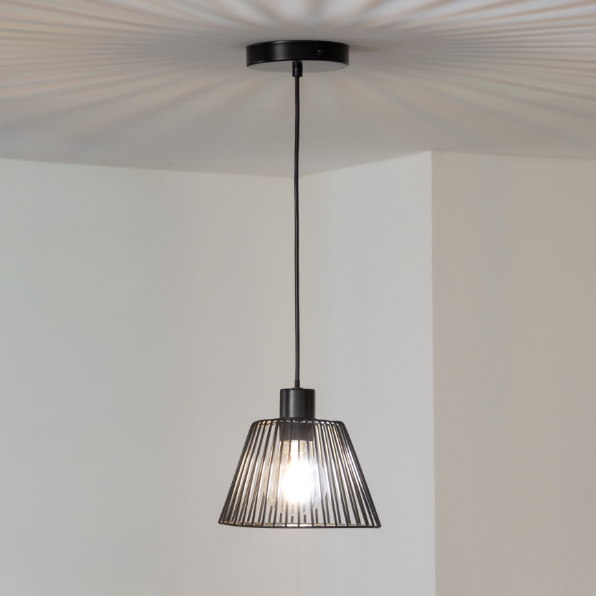 Brilagi - LED-підвісний світильник на тросі CERIA WIRE 1xE27/40W/230V, діаметр 21 см, чорний
