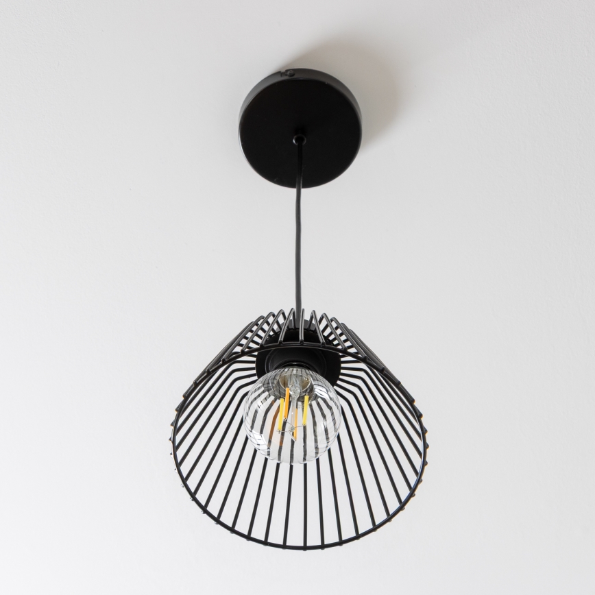 Brilagi - LED-підвісний світильник на тросі CERIA WIRE 1xE27/40W/230V, діаметр 21 см, чорний