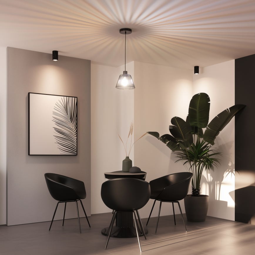 Brilagi - LED-підвісний світильник на тросі CERIA WIRE 1xE27/40W/230V, діаметр 21 см, чорний