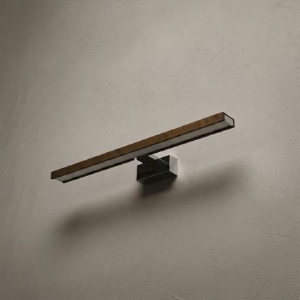 Brilagi - LED-освещение для зеркала ванной WOODY MIRROR 3в1 LED/12W/230V 60 см IP44 глянцевый хром/дуб-орех