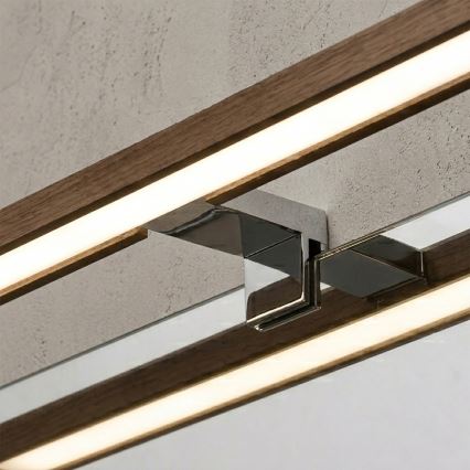 Brilagi - LED-освещение для зеркала ванной WOODY MIRROR 3в1 LED/12W/230V 60 см IP44 глянцевый хром/дуб-орех