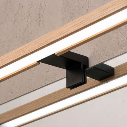 Brilagi - LED-освещение зеркала для ванной 3 в 1 WOODY MIRROR LED/8W/230V IP44 черный/дуб