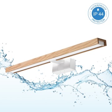Brilagi - LED-подсветка зеркала для ванной 3-в-1 WOODY MIRROR LED/12W/230V 60 см IP44 белый/дуб