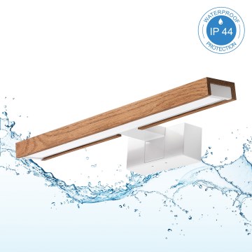 Brilagi - LED-подсветка зеркала для ванной 3 в 1 WOODY MIRROR LED/8W/230V 40 cm IP44 белый/дуб-вишня