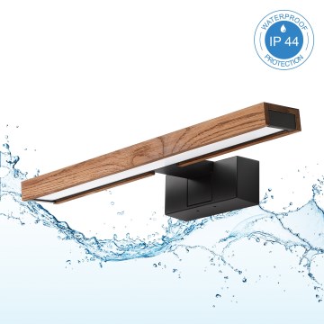Brilagi - LED-подсветка зеркала для ванной WOODY MIRROR 3-в-1 LED/8W/230V 40 cm IP44 чёрный/дуб