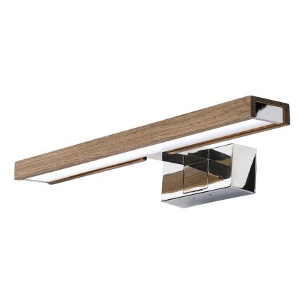 Brilagi - LED-освещение зеркала для ванной WOODY MIRROR 3 в 1, LED/8 Вт/230 В, 40 см, IP44, глянцевый хром/дуб-орех