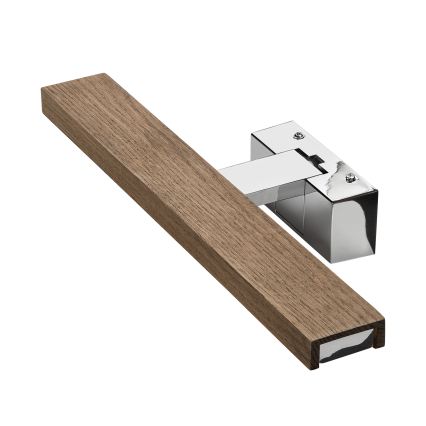 Brilagi - LED-освещение зеркала для ванной WOODY MIRROR 3 в 1, LED/8 Вт/230 В, 40 см, IP44, глянцевый хром/дуб-орех