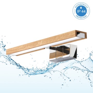 Brilagi - LED-подсветка зеркала для ванной WOODY MIRROR 3в1 LED/8W/230V 40 см IP44 глянцевый хром/дуб