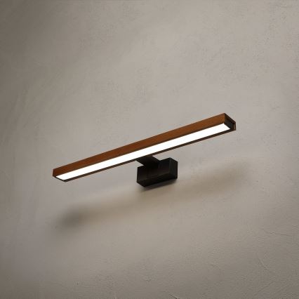 Brilagi - LED-подсветка зеркала для ванной WOODY MIRROR 3в1 LED/12W/230V 60 см IP44 чёрный/дуб вишня