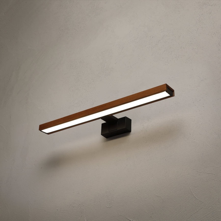 Brilagi - LED-подсветка зеркала для ванной WOODY MIRROR 3в1 LED/12W/230V 60 см IP44 чёрный/дуб вишня