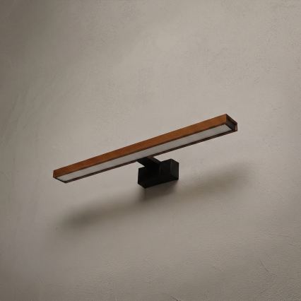 Brilagi - LED-подсветка зеркала для ванной WOODY MIRROR 3в1 LED/12W/230V 60 см IP44 чёрный/дуб вишня