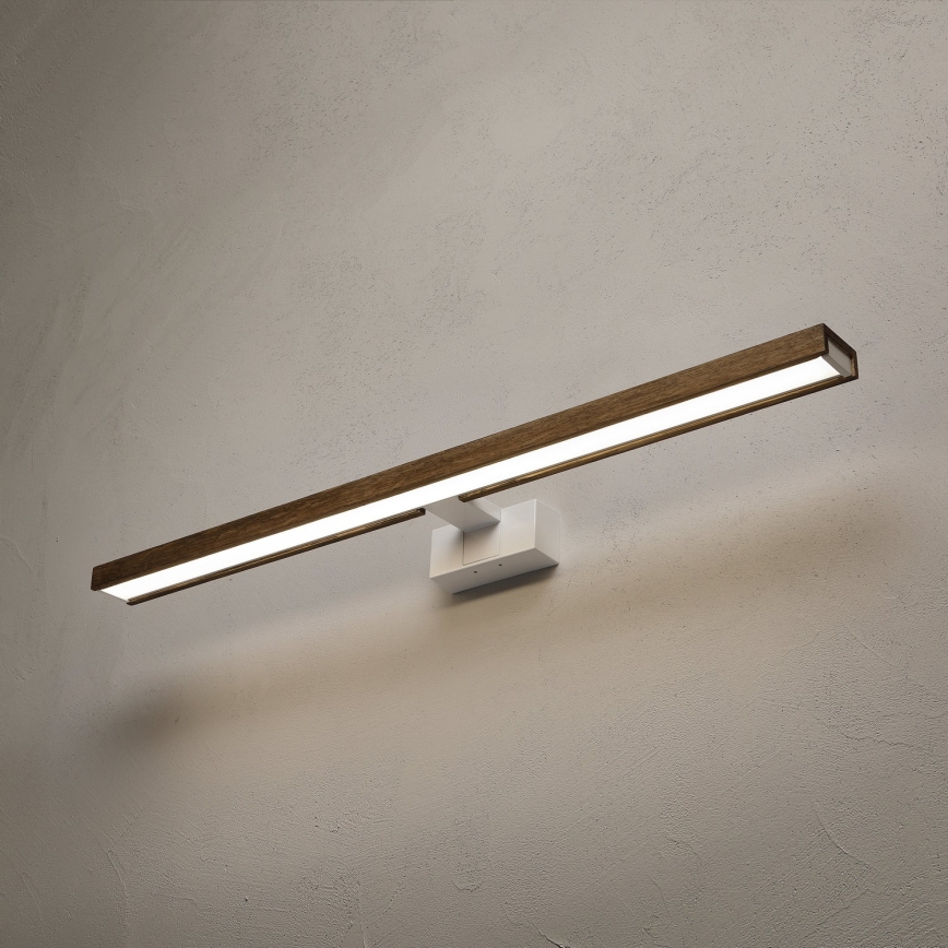 Brilagi - LED-освещение зеркала для ванной WOODY MIRROR 3 в 1 LED/15W/230V 80 см IP44 белый/дуб орех