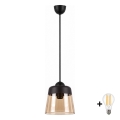 BRILAGI - LED-подвес на шнуре RETRO GLASS 1xE27/60W/230V диам. 15,5 cm черный/дымчато-бежевый