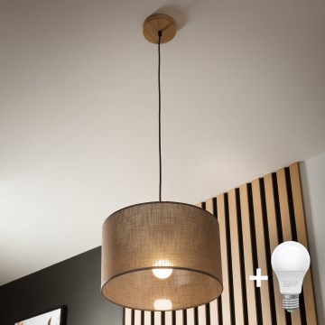 Brilagi - LED Подвесная люстра ANTHONY 1xE27/60W/230V дуб/коричневый