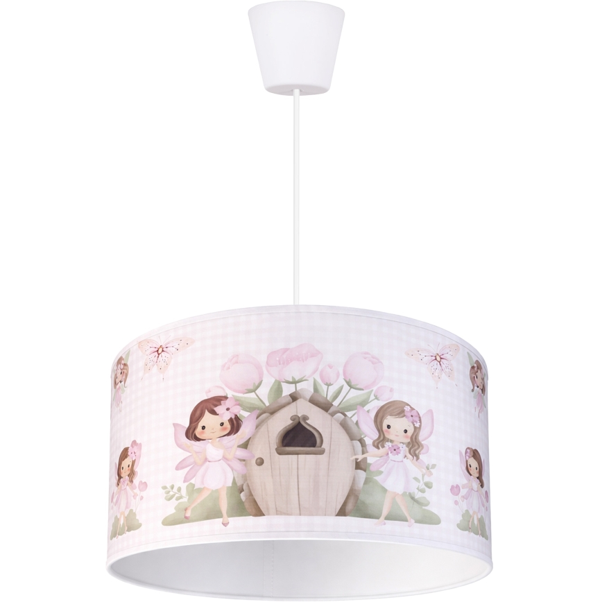 Brilagi - LED-подвесная люстра для детской BOBO 1xE27/60W/230V Ø 35 см розовая/с феями