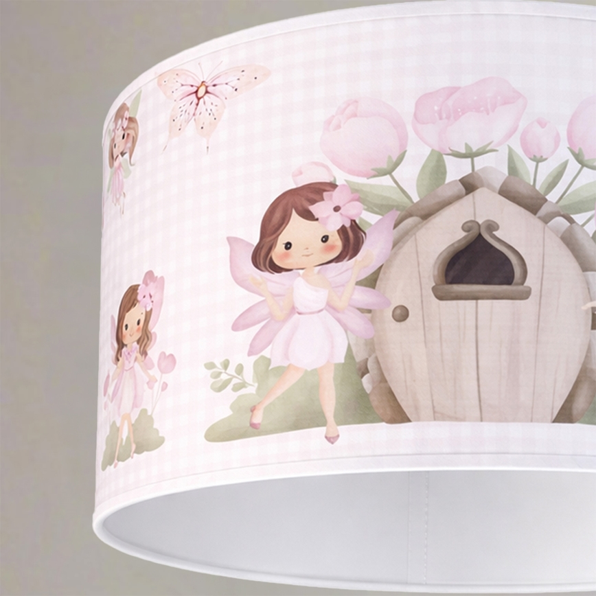 Brilagi - LED-подвесная люстра для детской BOBO 1xE27/60W/230V Ø 35 см розовая/с феями