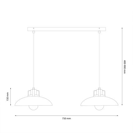 Brilagi - LED Подвесная люстра FLAMENGO 2xE27/60W/230V белый