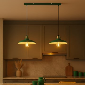 Brilagi - LED Подвесная люстра FLAMENGO 2xE27/60W/230V зеленый