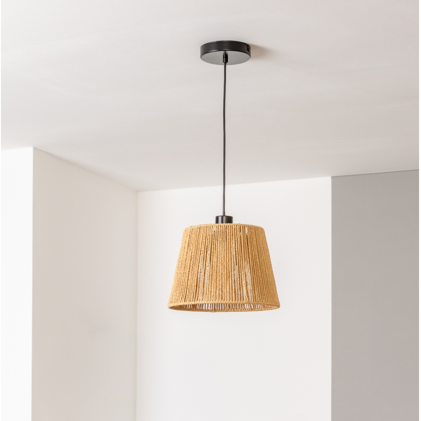 Brilagi - LED-подвесная люстра на тросе CERIA BOHO 1xE27/40W/230V Ø 28 см, коричневый