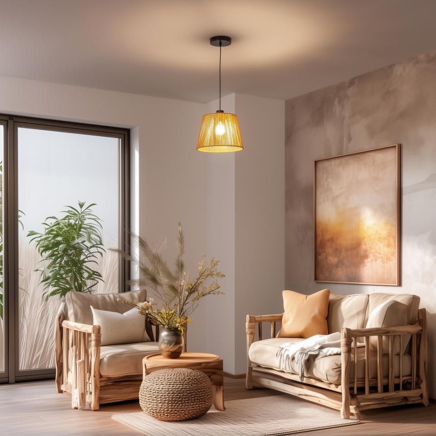 Brilagi - LED-подвесная люстра на тросе CERIA BOHO 1xE27/40W/230V Ø 28 см, коричневый