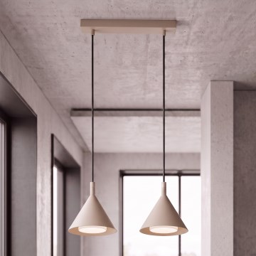 BRILAGI - LED Подвесная люстра на тросе CONE DOUBLE 2xGX53/15W/230V бежевая