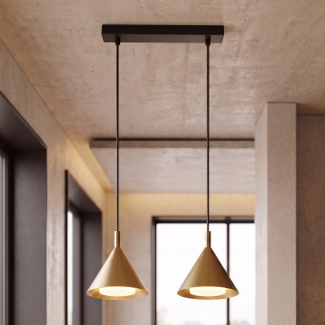 BRILAGI - LED Подвесная люстра на тросе CONE DOUBLE 2xGX53/15W/230V золотая