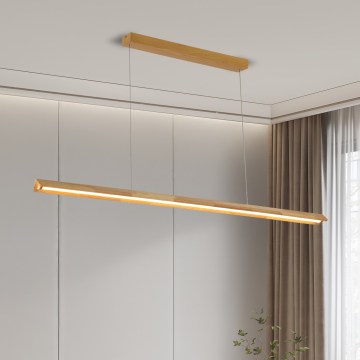 Brilagi - LED подвесная люстра на тросе UMEA WOOD LED/40W/230V 150 cm каучуковое дерево