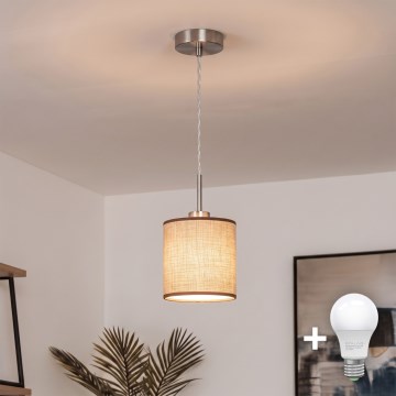 Brilagi - LED-подвесной светильник на тросе NUBILA 1xE27/60W/230V, диаметр 14 см, коричневый
