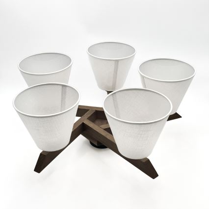 Brilagi - Светодиодная накладная люстра ANTHONY 5xE14/40W/230V дуб орех/белый