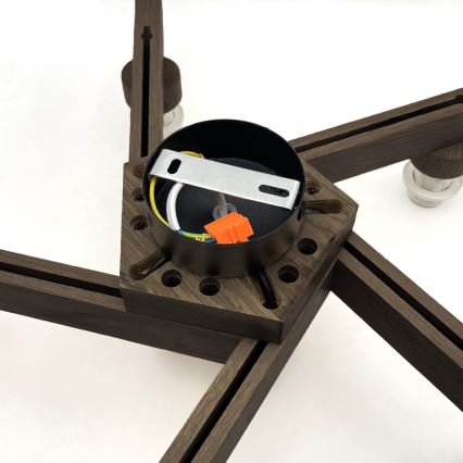 Brilagi - Светодиодная накладная люстра ANTHONY 5xE14/40W/230V дуб орех/белый