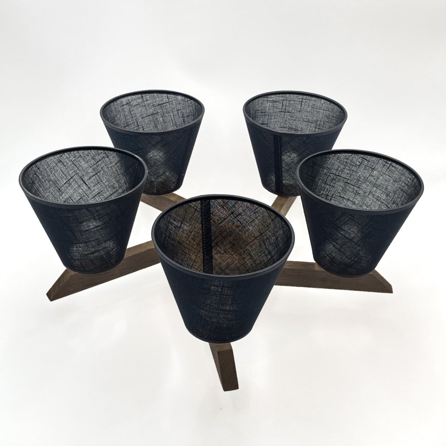 Brilagi - Светодиодная накладная люстра ANTHONY 5xE14/40W/230V дуб орех/черный