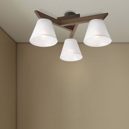 Brilagi - Светодиодная накладная люстра ANTHONY 3xE14/40W/230V дуб орех/белый