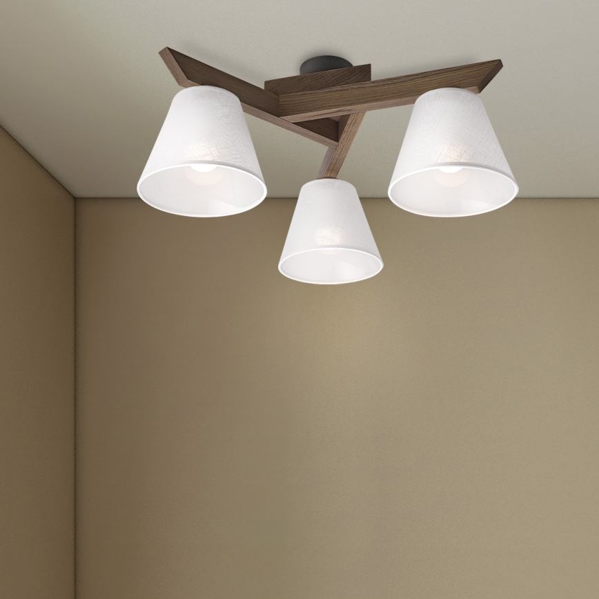 Brilagi - Светодиодная накладная люстра ANTHONY 3xE14/40W/230V дуб орех/белый