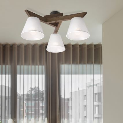 Brilagi - Светодиодная накладная люстра ANTHONY 3xE14/40W/230V дуб орех/белый