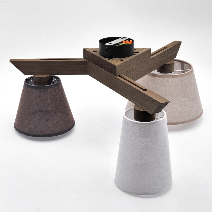 Brilagi - Светодиодная накладная люстра ANTHONY 3xE14/40W/230V дуб орех