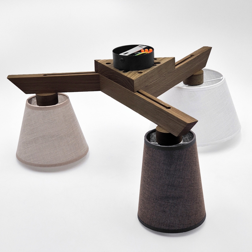 Brilagi - Светодиодная накладная люстра ANTHONY 3xE14/40W/230V дуб орех