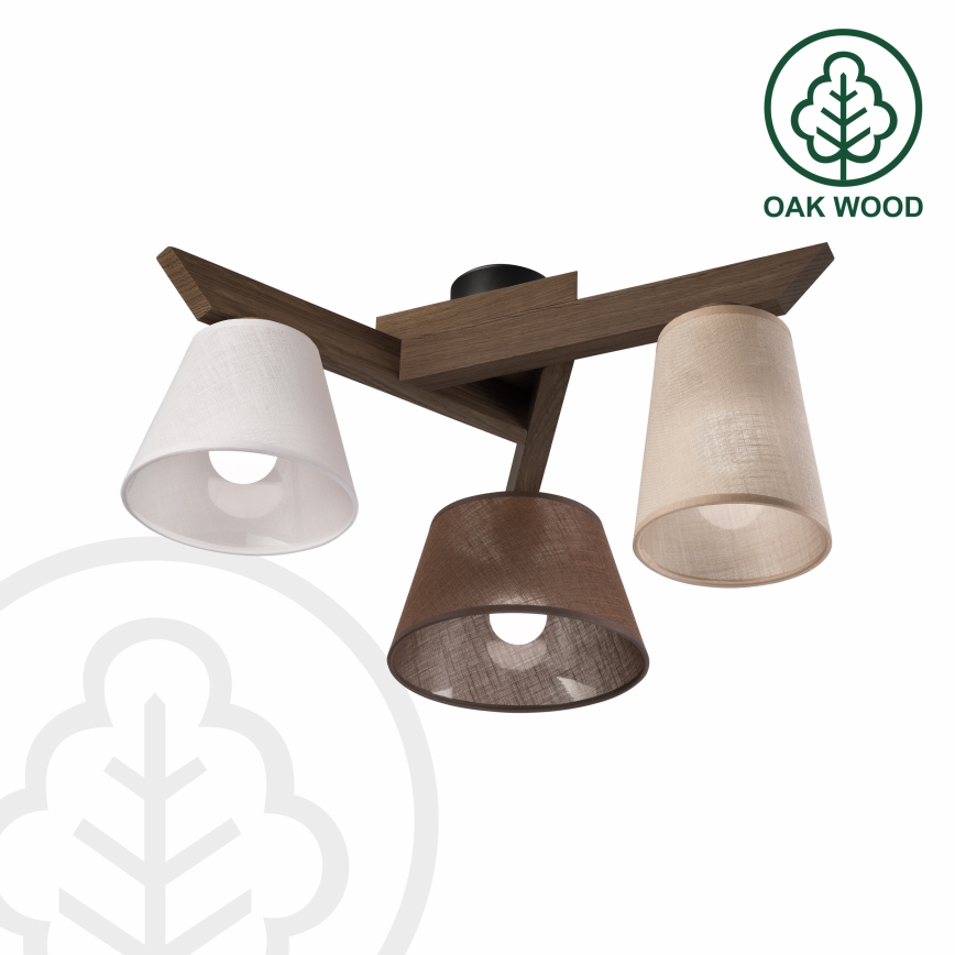 Brilagi - Светодиодная накладная люстра ANTHONY 3xE14/40W/230V дуб орех