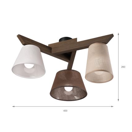 Brilagi - Светодиодная накладная люстра ANTHONY 3xE14/40W/230V дуб орех