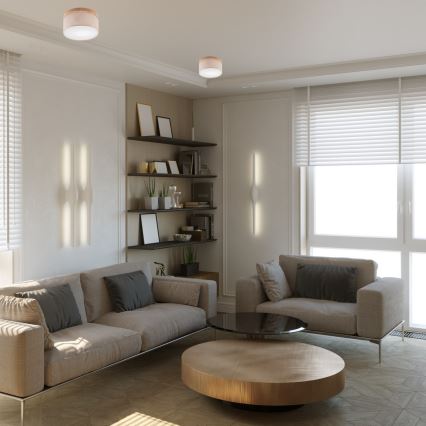 Brilagi - LED Потолочный светильник BELLADONNA 1xE27/15W/230V диаметр 30 см бежевый/дуб