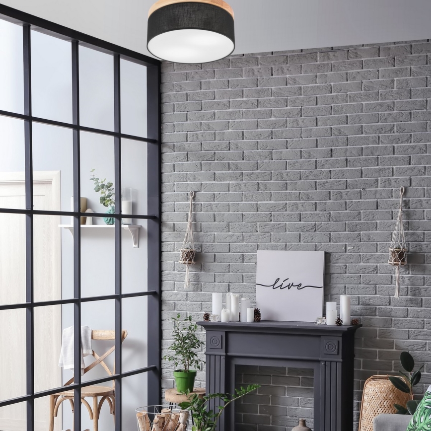 Brilagi - LED Потолочный светильник BELLADONNA 2xE27/15W/230V черный/сосна